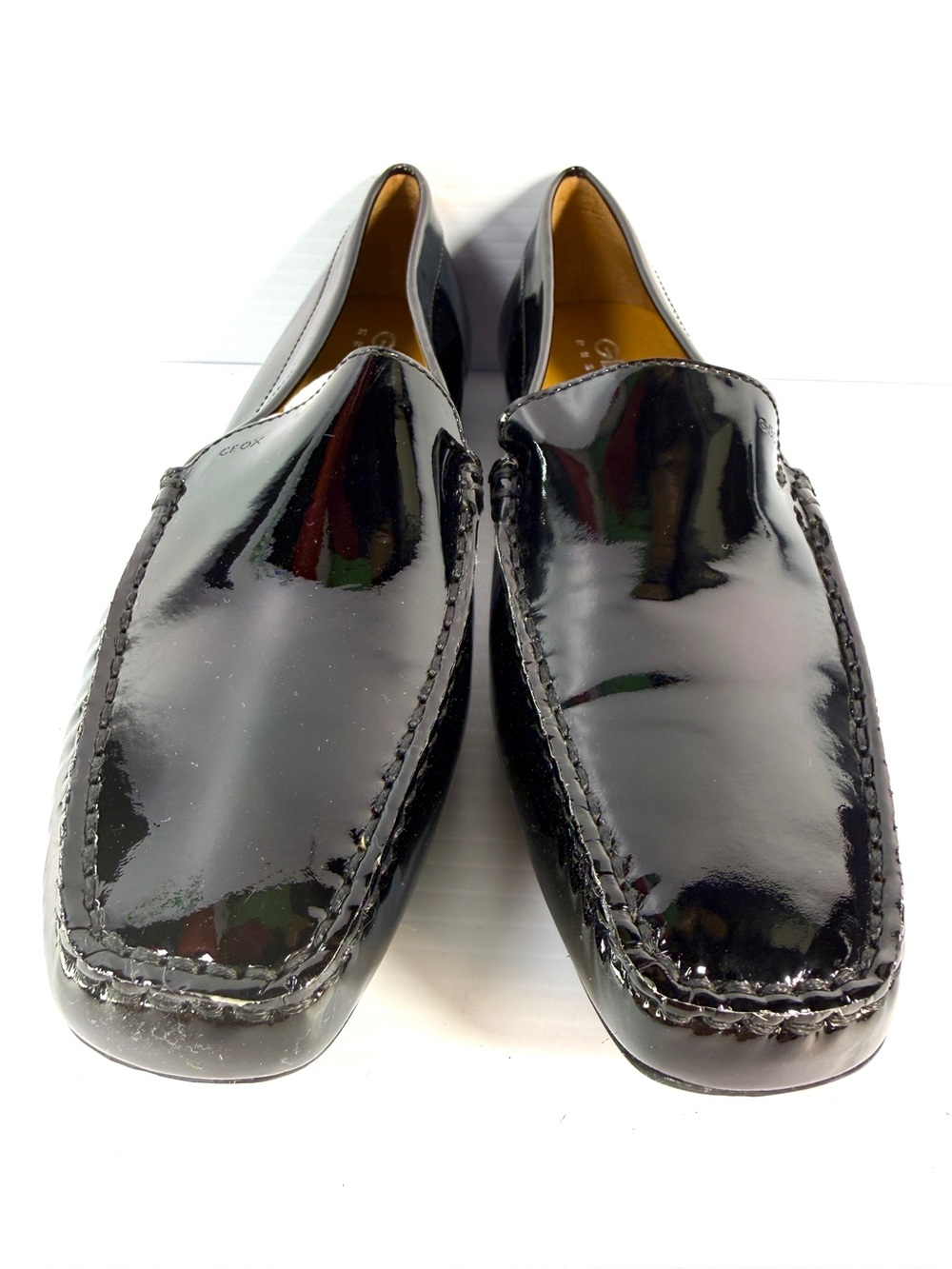 Geox Black Patent Leather Slip-On Loafers
